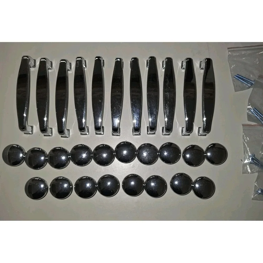 29‎ Pc Chrome Cabinet Hardware Lot 11 Drawer Pulls 18 Knobs w/ 2 Sizes Screws